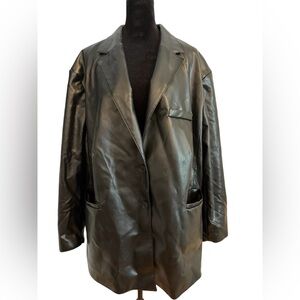 DIVIDED faux leather coat